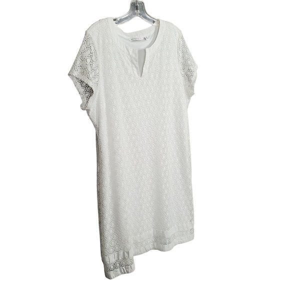 Isaac Mizrahi Dresses & Skirts - Isaac Mizrahi Live Size XL Dress Knit Lace Medallion Overlay Lined Knee Length